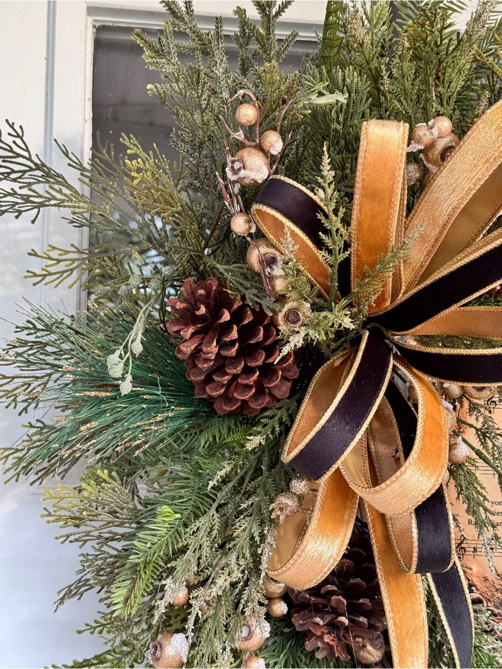Elegant Black & Gold “Silent Night” Wreath